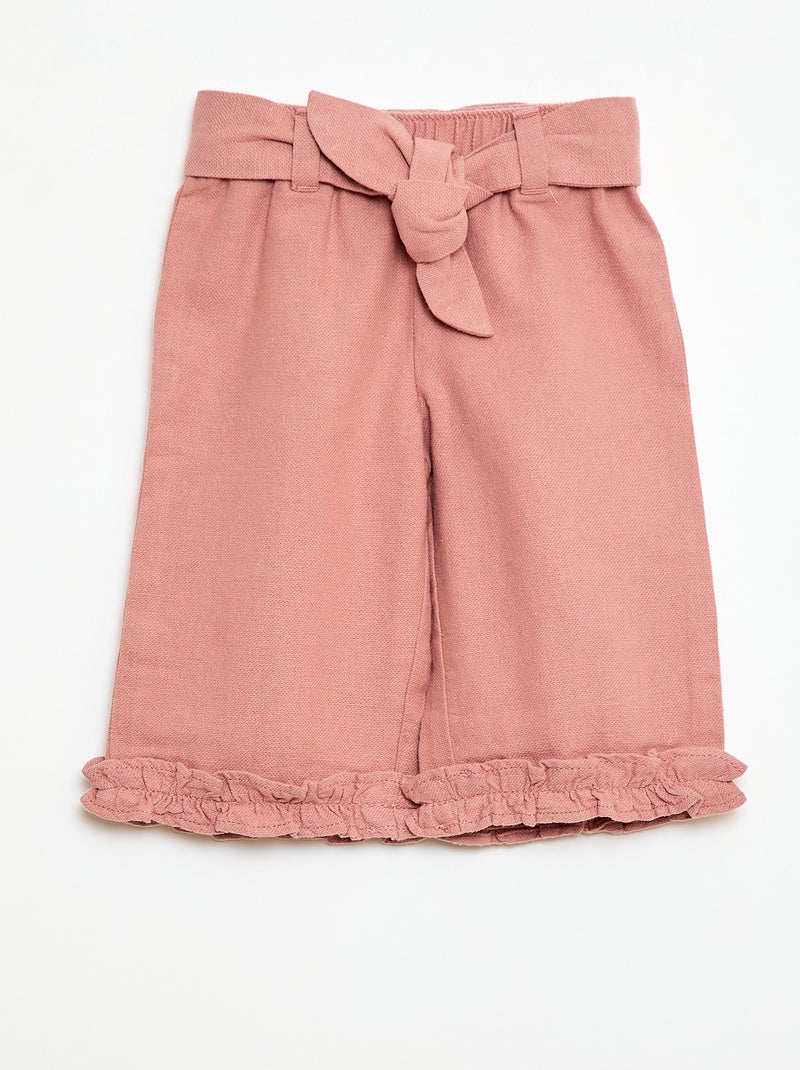 Broek van linnenmix Rose - Kiabi