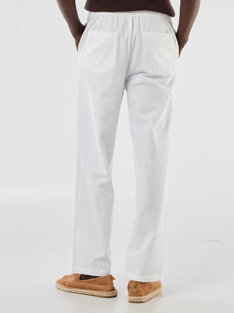 Broek van linnenmix Wit - Kiabi