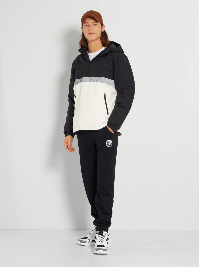 Broek van molton ZWART - Kiabi