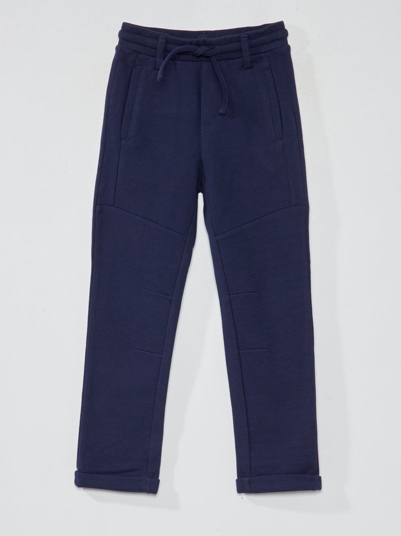 Broek van piquékatoen - Nauwsluitend model blauw - Kiabi