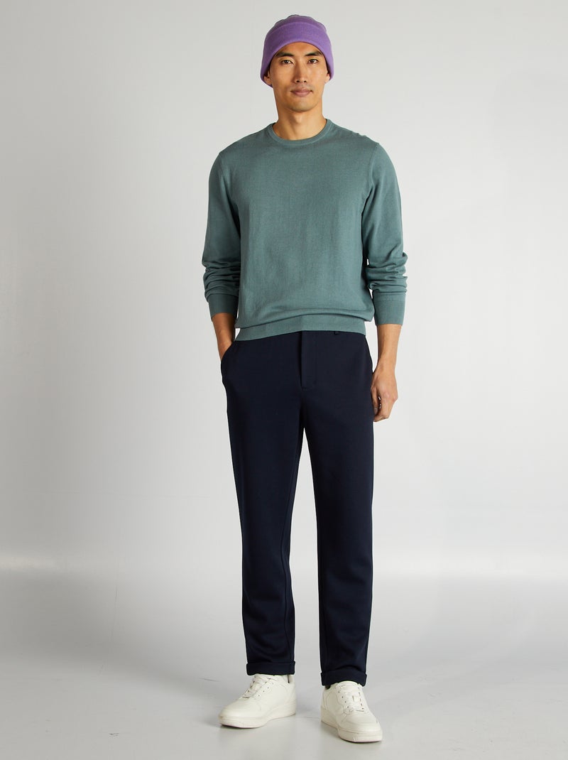 Broek van piquétricot BLAUW - Kiabi