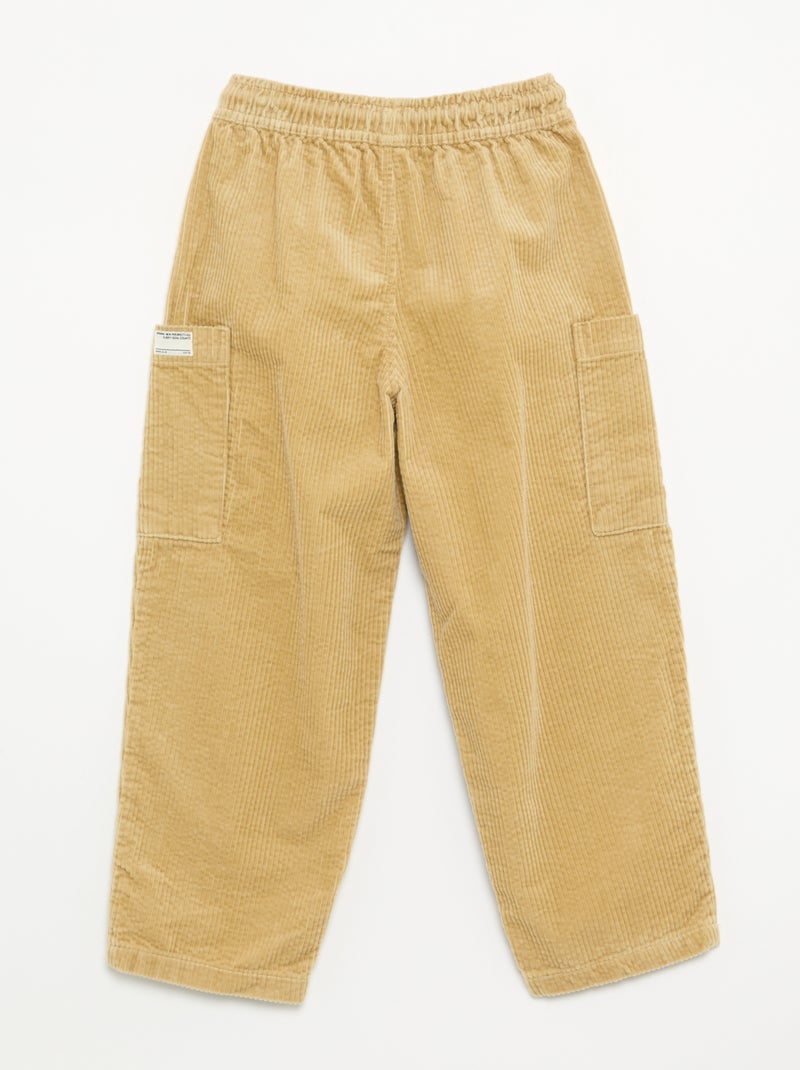 Broek van ribfluweel Biege - Kiabi