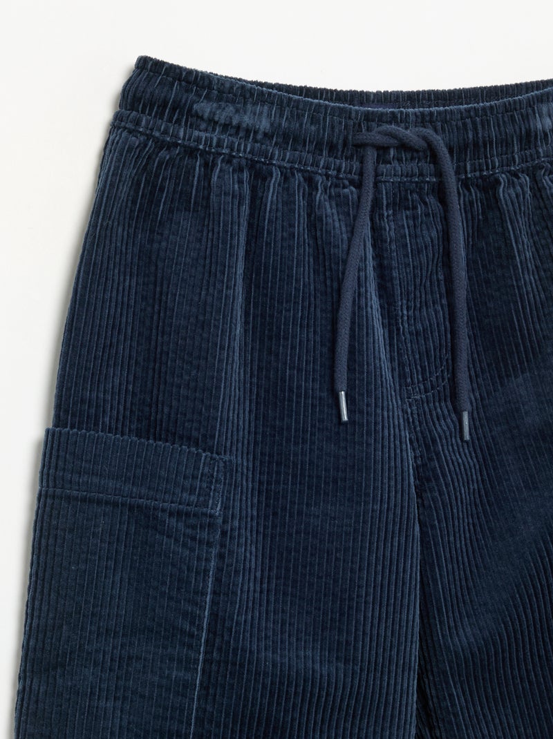 Broek van ribfluweel Blauw - Kiabi