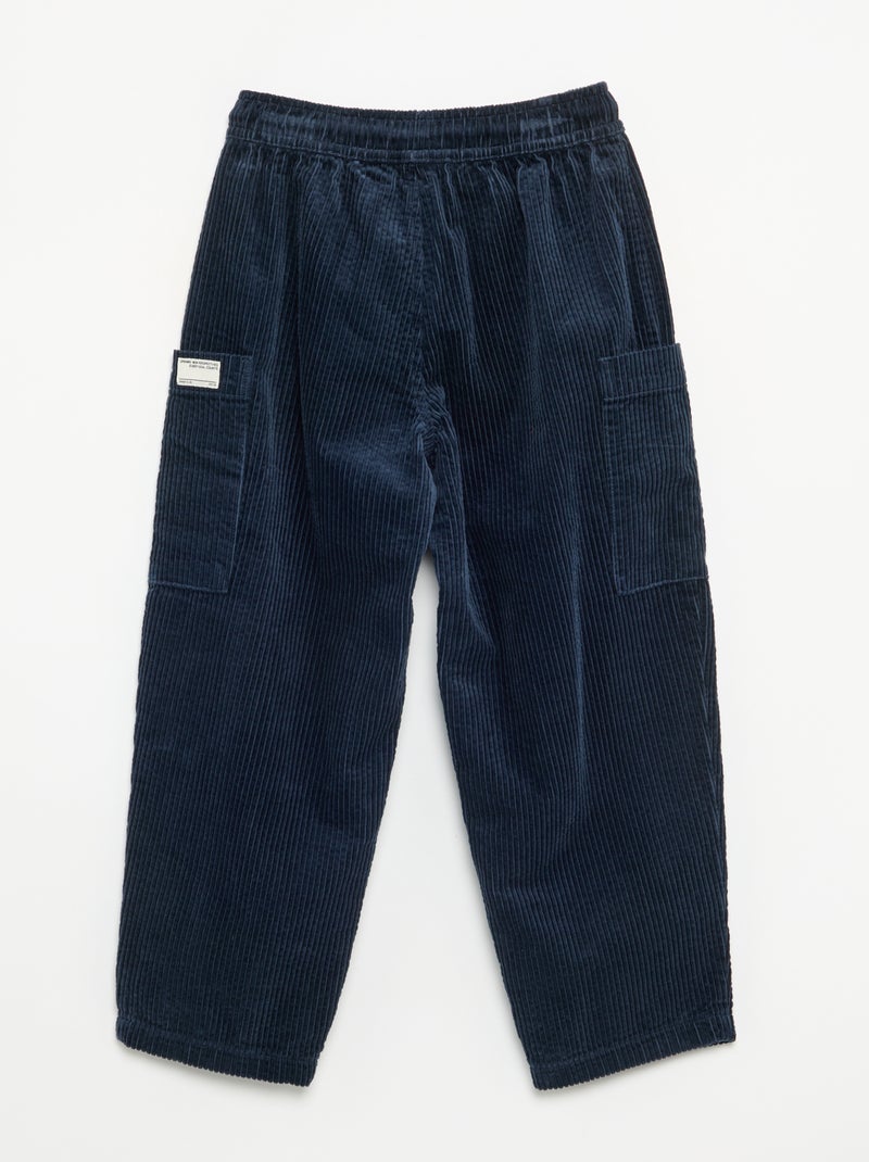 Broek van ribfluweel Blauw - Kiabi