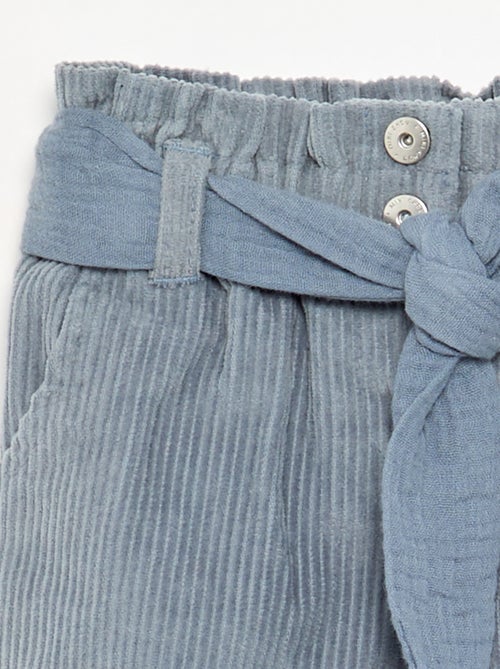Broek van ribfluweel met inbegrepen riem - Kiabi