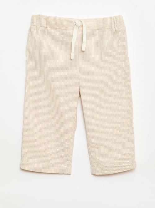 Broek van ribgebreide stof met elastische taille - Kiabi