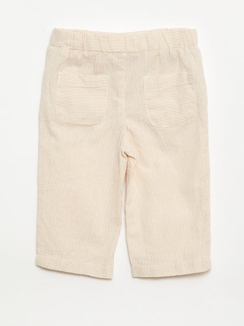 Broek van ribgebreide stof met elastische taille - Kiabi