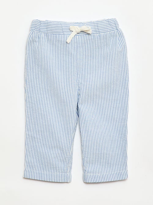 Broek van ribgebreide stof met elastische taille - Kiabi