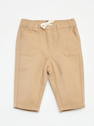 Broek van spijkerstof met elastische tailleband