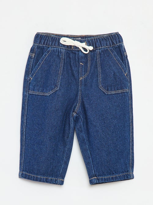 Broek van spijkerstof met elastische tailleband - Kiabi