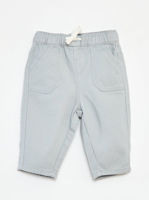 Broek van spijkerstof met elastische tailleband - Kiabi
