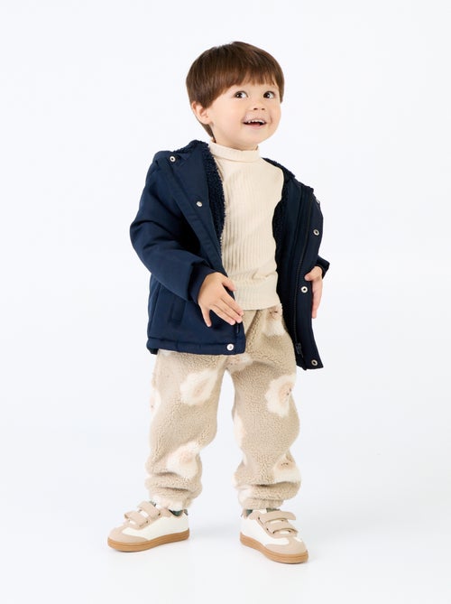 Broek van stof met schapenvachteffect - Kiabi