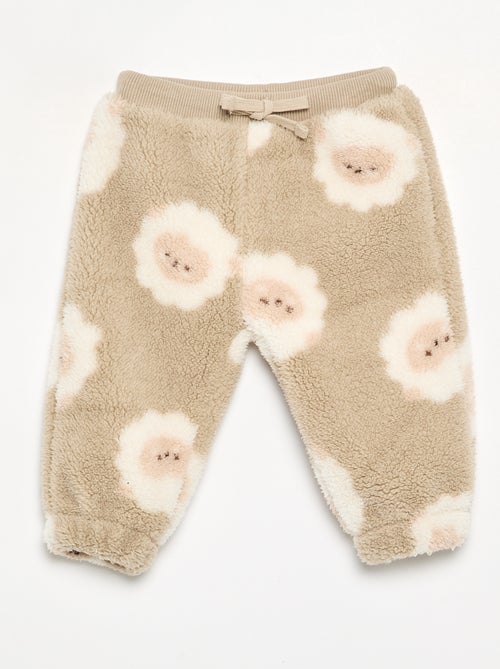 Broek van stof met schapenvachteffect - Kiabi