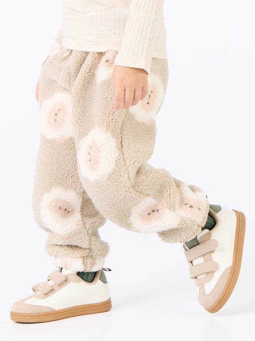 Broek van stof met schapenvachteffect - Kiabi