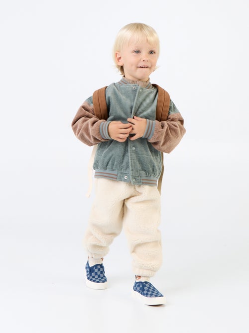 Broek van stof met schapenvachteffect - Kiabi