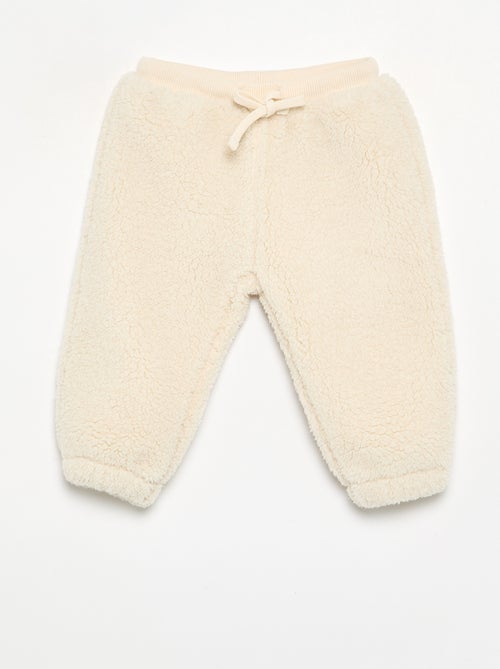Broek van stof met schapenvachteffect - Kiabi