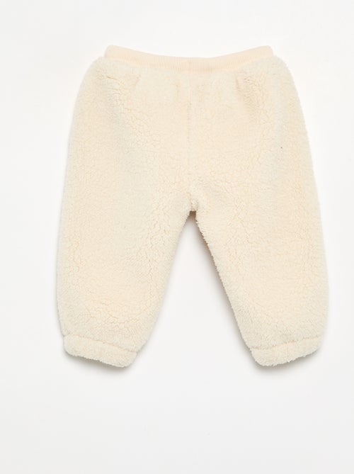 Broek van stof met schapenvachteffect - Kiabi