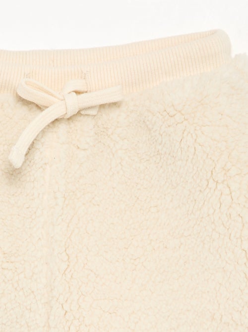 Broek van stof met schapenvachteffect - Kiabi