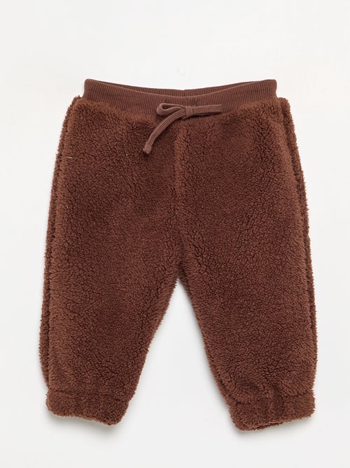 Broek van stof met schapenvachteffect - Kiabi