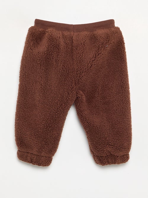 Broek van stof met schapenvachteffect - Kiabi