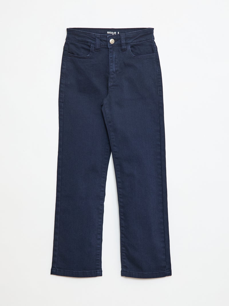 Broek van twill met drukknoopsluiting Blauw - Kiabi