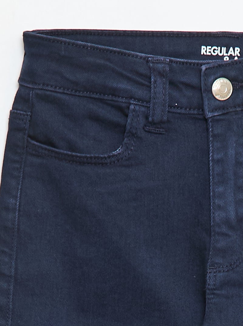 Broek van twill met drukknoopsluiting Blauw - Kiabi