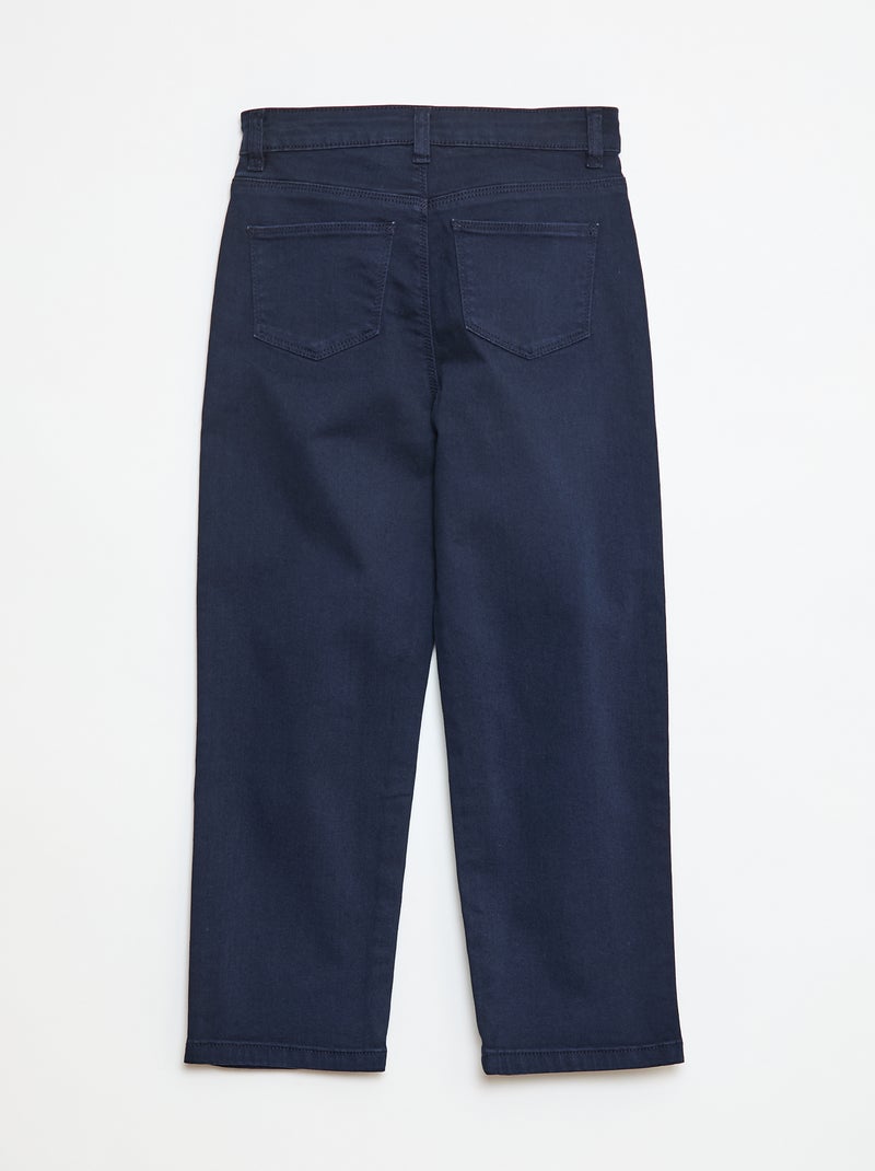 Broek van twill met drukknoopsluiting Comfortabel model Blauw - Kiabi