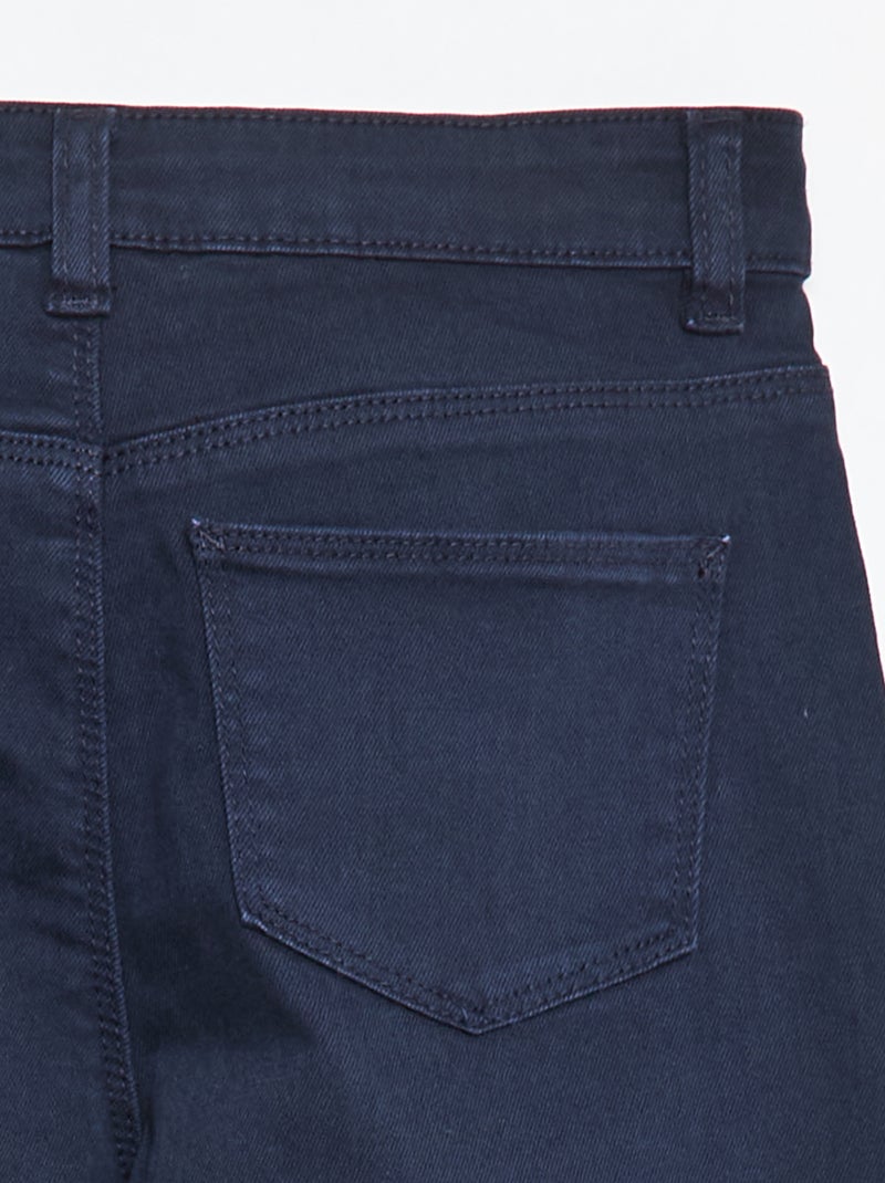 Broek van twill met drukknoopsluiting Comfortabel model Blauw - Kiabi