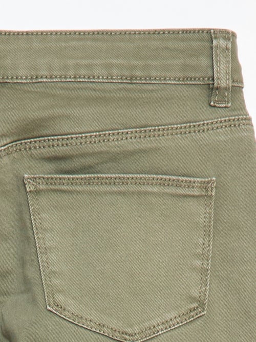Broek van twill met drukknoopsluiting Comfortabel model - Kiabi