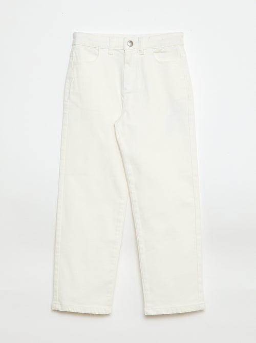 Broek van twill met drukknoopsluiting Comfortabel model - Kiabi