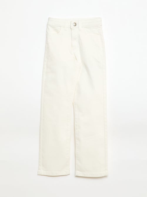 Broek van twill met drukknoopsluiting - Kiabi