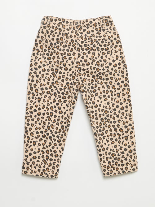 Broek van twill met luipaardprint - Kiabi