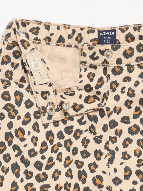 Broek van twill met luipaardprint - Kiabi