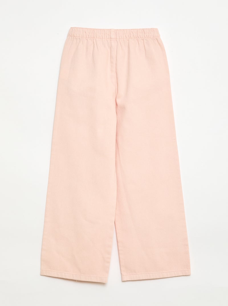Broek van twill met trekkoordjes Rose - Kiabi