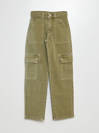 Broek van twill met zakken - Nauwsluitend model