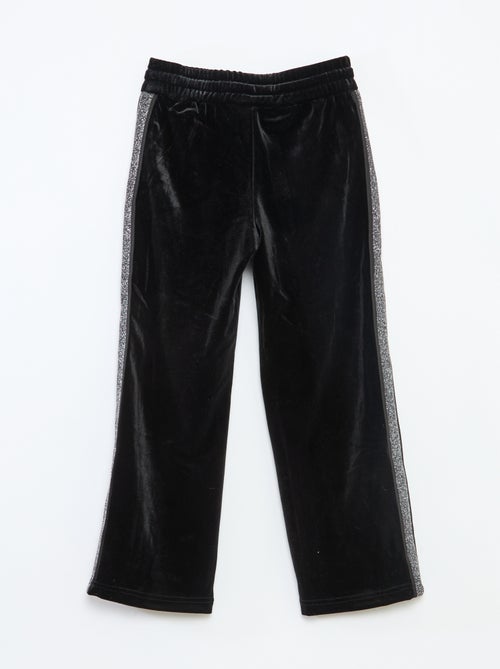 Broek van velours met glitterstrepen - Kiabi