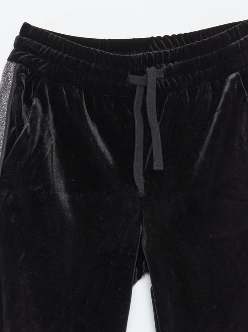 Broek van velours met glitterstrepen - Kiabi