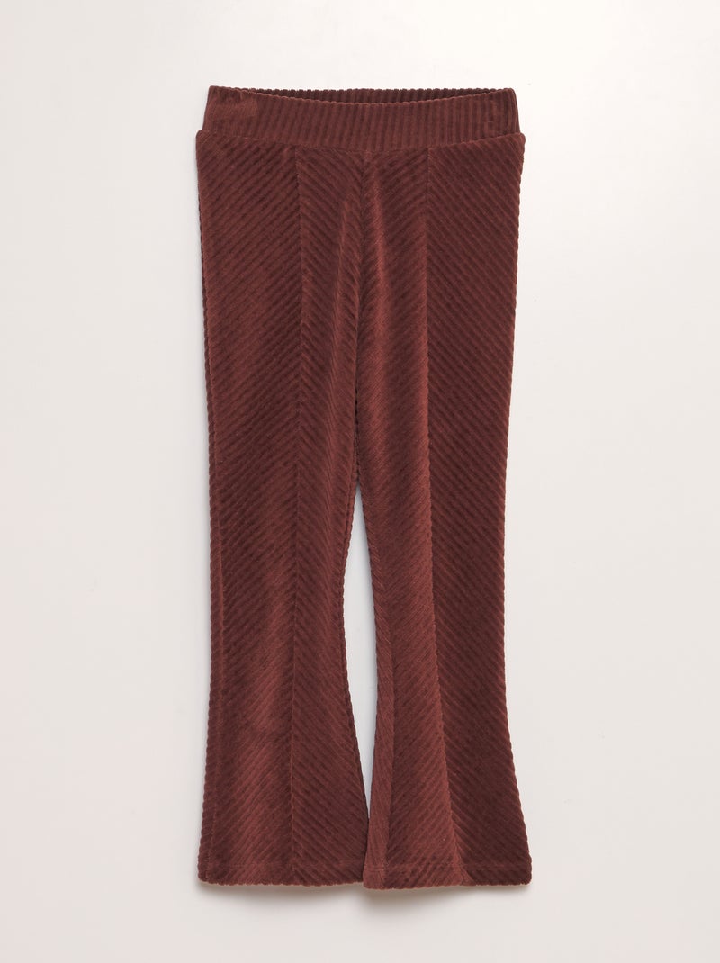 Broek van velours met wijd uitlopende pijpen ROOD - Kiabi