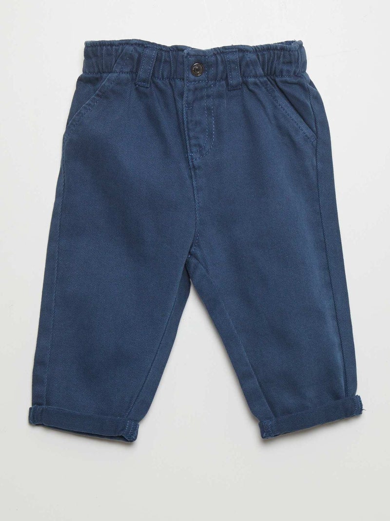 Broekje in paperbagstijl BLAUW - Kiabi