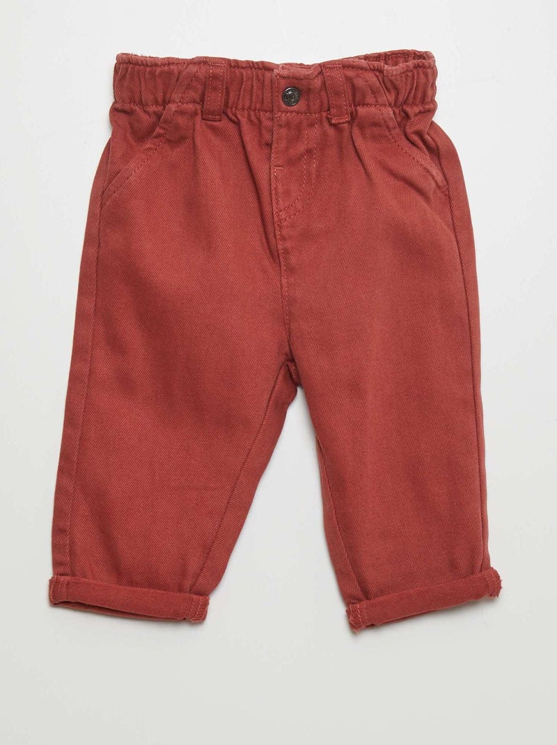 Broekje in paperbagstijl ROOD - Kiabi