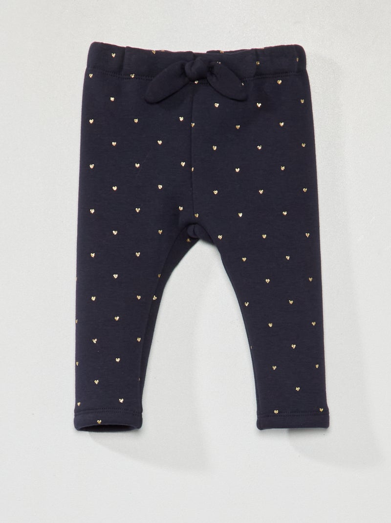 Broekje van joggingstof met print - Altijd superwarm BLAUW - Kiabi