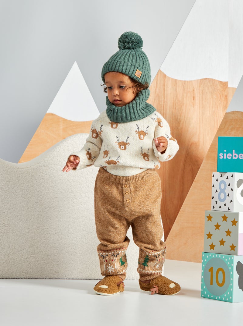 Broekje van tricot BRUIN - Kiabi