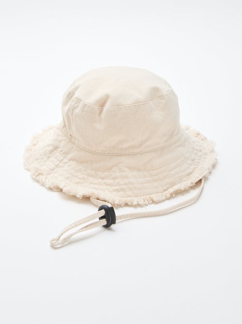 Bucket hat met franjes en trekkoord - Kiabi