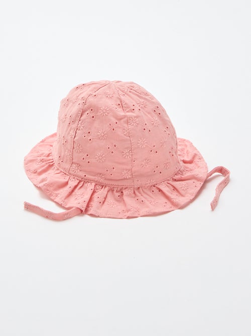 Bucket hat van Engels borduurwerk om te strikken - Kiabi
