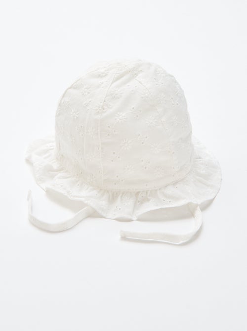 Bucket hat van Engels borduurwerk om te strikken - Kiabi