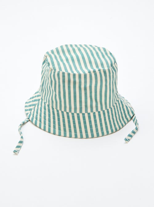 Bucket hat van gestreept katoen - Kiabi