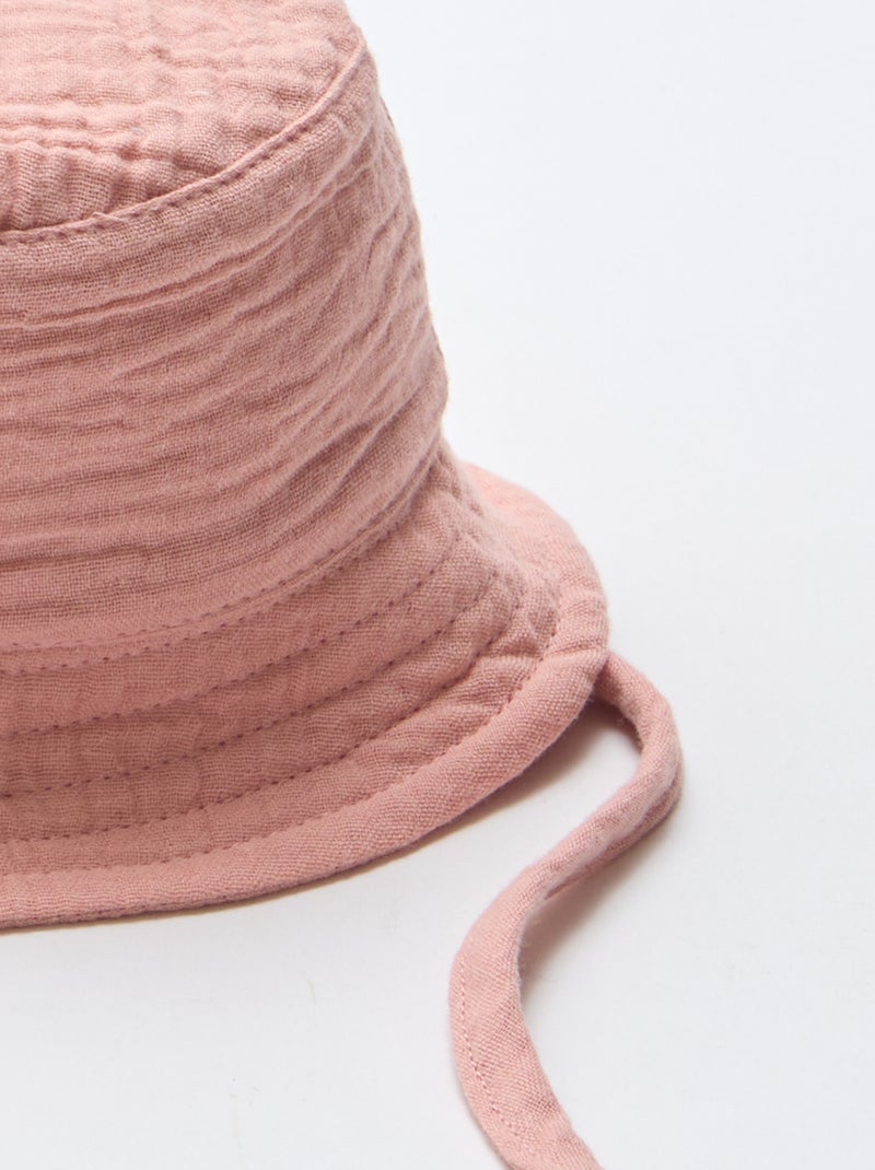 Bucket hat van katoengaas Rose - Kiabi