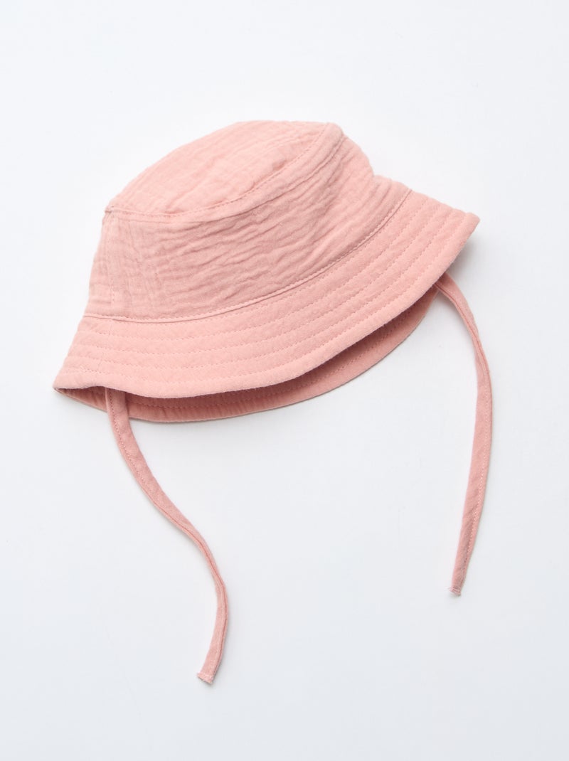 Bucket hat van katoengaas Rose - Kiabi