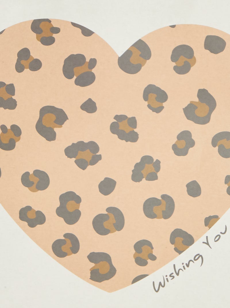 Cadeautasje met hartprint Biege - Kiabi