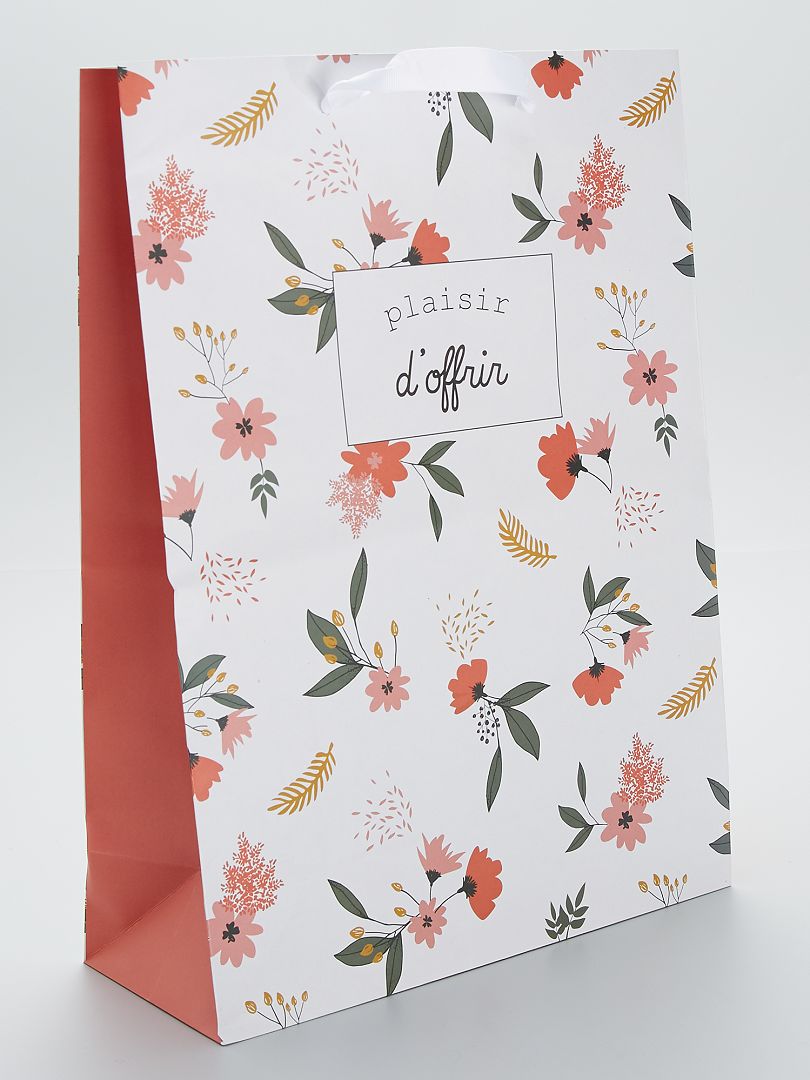 Cadeautasje van gerecycleerd papier bloemenprint - Kiabi